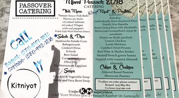 Kosher for passover menu caterer